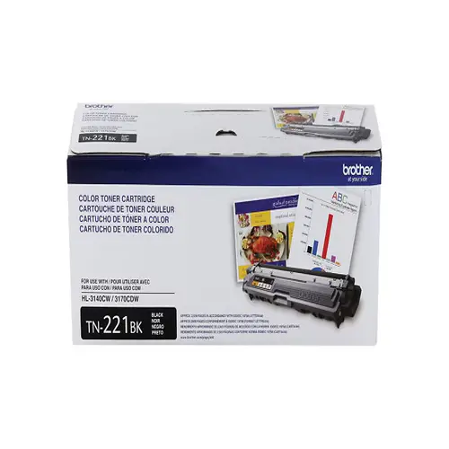 Side view of Brother TN221BK toner cartridge profile
