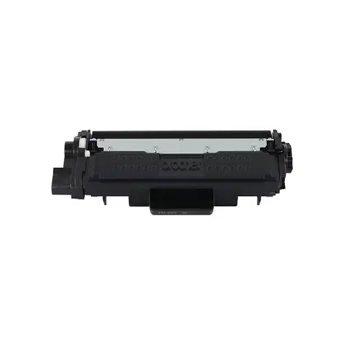 Front view of Brother TN223BK black toner cartridge with product label and part number