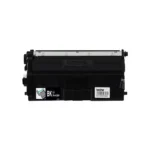 Front view of Brother TN433BK high-yield black toner cartridge with label