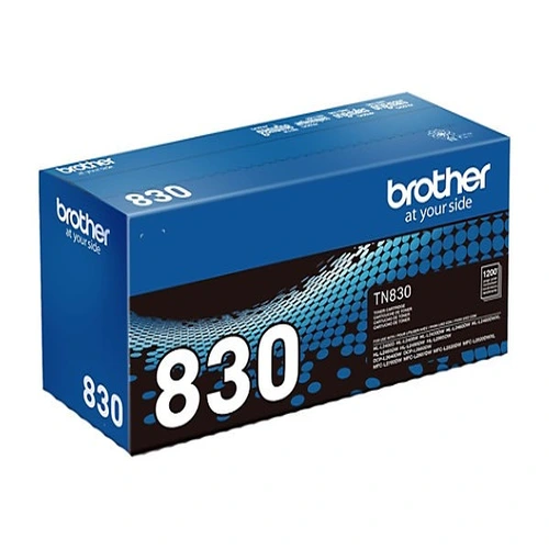 Side view of Brother TN830 toner cartridge showing overall cartridge shape