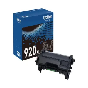 Front view of Brother TN920XL extra high-yield black toner cartridge with label