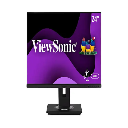 Front view of ViewSonic VG2456A docking monitor with USB-C connectivity