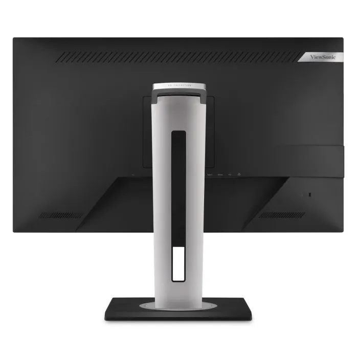 Back view of ViewSonic VG2756A-2K monitor showing built-in dock ports and stand