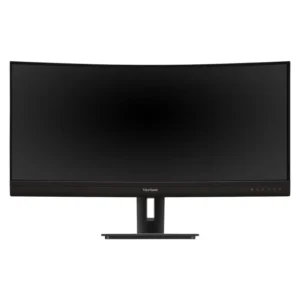 Front view of ViewSonic VG3456C curved ultrawide monitor with widescreen display
