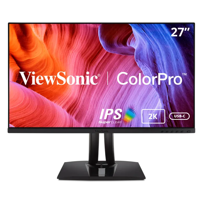 Front view of ViewSonic VP2756-2K professional monitor with color-accurate display