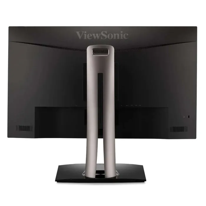 Back view of ViewSonic VP2756-4K monitor showing slim stand and port layout