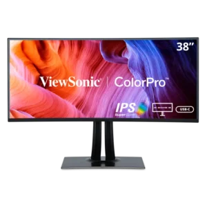 Front view of ViewSonic VP3881A ultrawide curved professional monitor