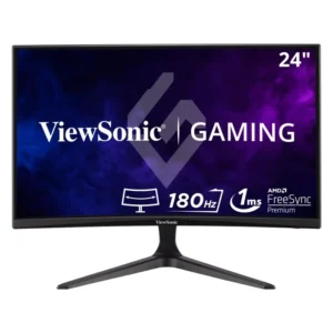 Front view of ViewSonic VX2418C curved gaming monitor with immersive screen