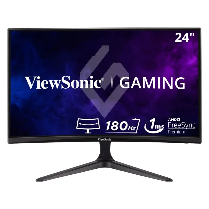 Front view of ViewSonic VX2418C curved gaming monitor with immersive screen
