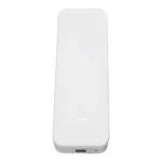 A rugged, industrial-grade white rectangular enclosure. The face is mostly blank with the Meraki logo, designed to withstand outdoor elements (IP67 rated).