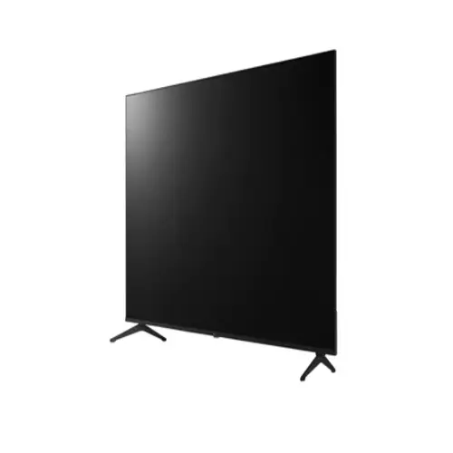 LG 65PK340S0UB digital signage screen side view illustrating ultra-slim form factor, shallow depth, and side-panel interface access for easy connectivity in portrait or landscape orientation