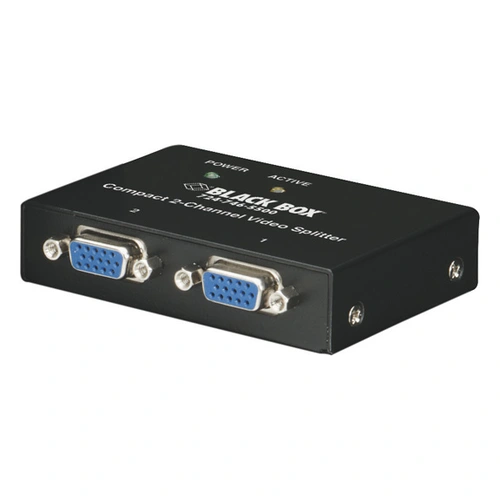 Black Box AC1056A-2 power adapter front view with DC output connector and LED status indicator for powering network equipment