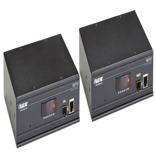 Black Box ACR1000A-R2 KVM extender front view with DVI-D port and USB interfaces