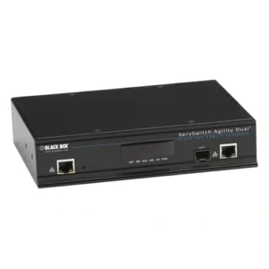 Black Box ACR1002A-T ServSwitch Agility front view with dual-head DVI-D ports and USB interfaces