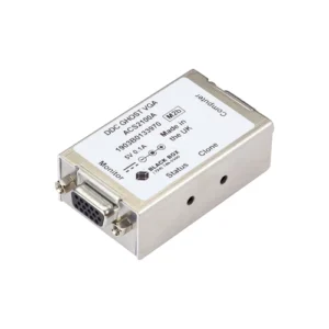 Black Box ACS2100A KVM extender front view with video port, USB interfaces, and status LED indicators for extension over CATx cable