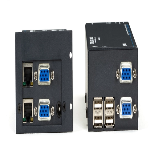 ACU5250A-R2 KVM extender back view showing power connection and link interfaces