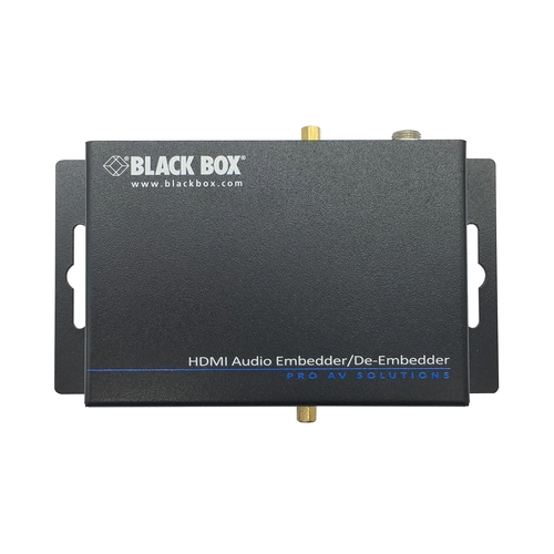 Black Box AEMEX-HDMI-R2 HDMI extender front view with HDMI input port and LED status indicators for extension over CATx cable