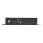 Black Box AVSC-VIDEO-HDMI video scaler front view with HDMI input port, front-panel controls, and LED status indicators for signal processing