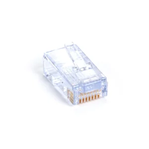 Black Box C5EEZUP-100PAK CAT5e EZ RJ45 modular plug 100-pack front view showing one-piece connector design for Cat5e termination