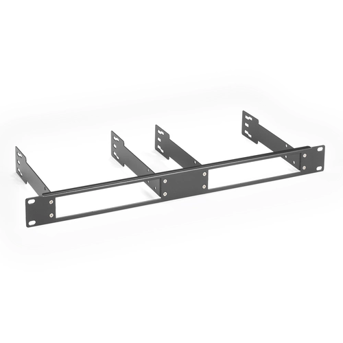 Black Box DTX1000-RMK2 Emerald SE rackmount bracket front view showing metal bracket for mounting two Emerald SE transmitter or receiver units in 19-inch rack