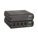 Black Box Emerald EMD100USB KVM-over-IP switchable extender front view with four USB Type-A ports for device connection and status LEDs for link and activity