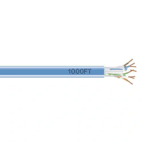Black Box EYN870A-PB-1000 CAT5e bulk cable front view showing 1000-foot spool with plenum-rated cable