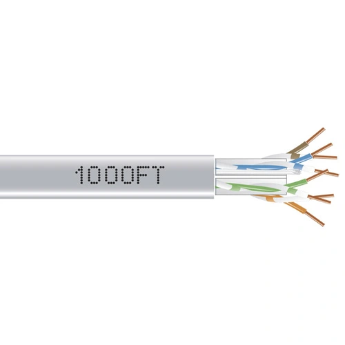 Black Box EYN876A-PB-1000 CAT6 bulk cable front view showing 1000-foot spool with plenum-rated cable