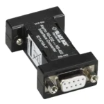 Black Box IC1474A-F async RS232 to RS422 interface converter front view showing DB9 female connectors and compact form factor for serial communication conversion