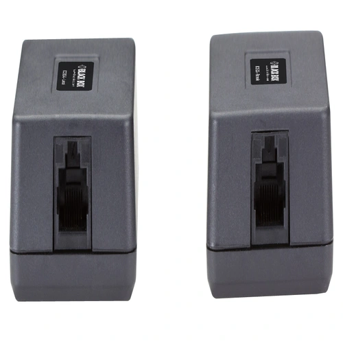 Black Box IC282A USB extender back view with RJ45 link interface and power input