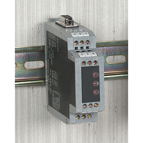 Black Box ICD100A industrial USB converter front view with USB ports and status LEDs for industrial communication