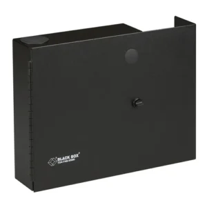 Black Box JPM400A-R2 rackmount fiber enclosure front view with adapter panel slots for fiber terminations