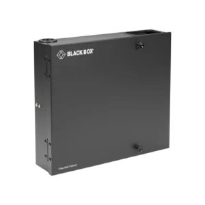 Black Box JPM401A-R2 rackmount fiber enclosure front view with adapter panel slots for fiber terminations