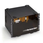 Black Box JPM406A-R6 rackmount fiber enclosure front view showing panel height with fiber adapter ports and adapter panel configuration