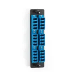 Black Box JPM467C-R2 fiber patch panel front view with fiber adapter ports for high-density terminations