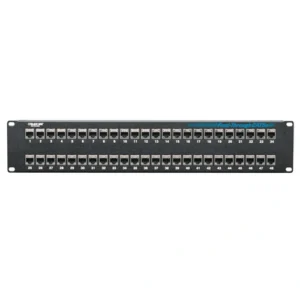 Black Box JPM806A-R2 patch panel front view with port configuration and rack-mount design