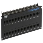 Black Box JPM810A-R2 CAT6 patch panel front view with 48 RJ-45 ports in 2U rack-mount form factor