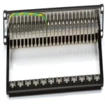 Black Box JPM814A CAT6 patch panel back view with 110-IDC termination blocks