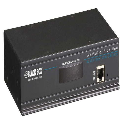Black Box Freedom II KV0081A KM switch front view with eight channel selection buttons, LED port indicators, and compact desktop design for Glide and Switch mouse cursor switching