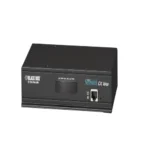 Black Box CX Series KV0161A KVM switch front view with 16 port selection buttons, active port LEDs, and front-panel controls for multiplatform KVM switching over CATx cabling