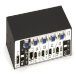 Black Box KV3004A KVM switch back view showing computer interface ports, console connections, and power input