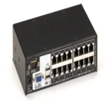 KV4161A KVM switch back view with multiple server ports and console connections