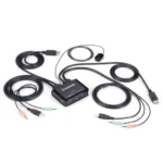 Black Box KV62-CBL KVM cable assembly front view with connectors for KVM switch to computer connection