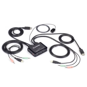 Black Box KV62-CBL KVM cable assembly front view with connectors for KVM switch to computer connection