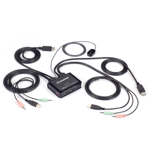 Black Box KV62-CBL KVM cable assembly front view with connectors for KVM switch to computer connection