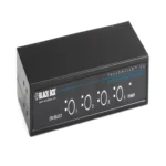 Black Box KV9004A KVM switch front view with 4 port selection buttons, LED channel indicators, and front-panel controls for multi-computer switching