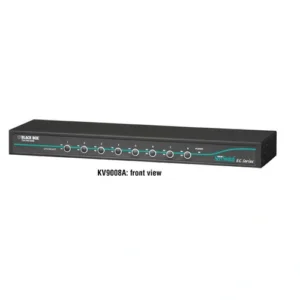 Black Box KV9008A KVM switch front view with 8 port selection buttons and LED channel indicators