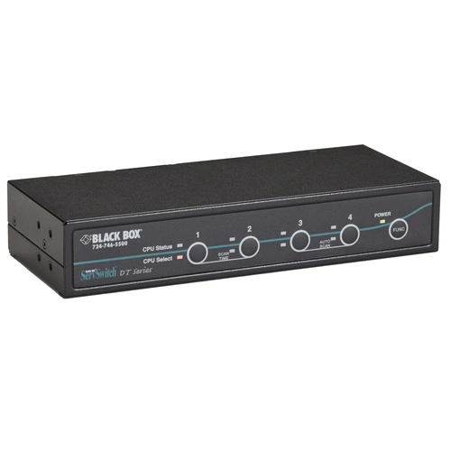 Black Box KV9614A KVM switch front view with 14 port selection buttons and LED indicators