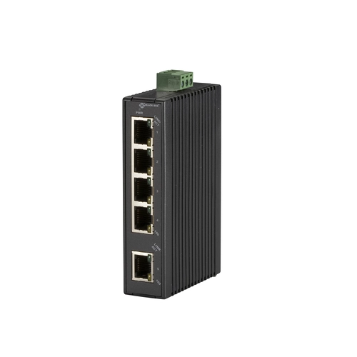 Black Box LBH120A-H Ethernet switch front view with 8 PoE+ Gigabit Ethernet ports and LED status indicators