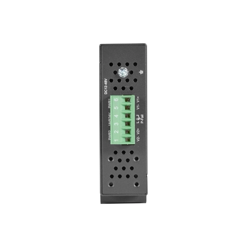 Black Box LBH3050A Ethernet switch back view with power input and mounting options
