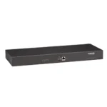 Black Box LES1516A console server front view with 16 RJ-45 serial ports and status LEDs